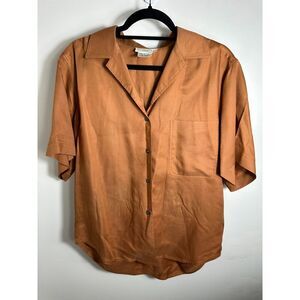 Vintage Christian Dior Button Up Shortsleeve Top Size 10